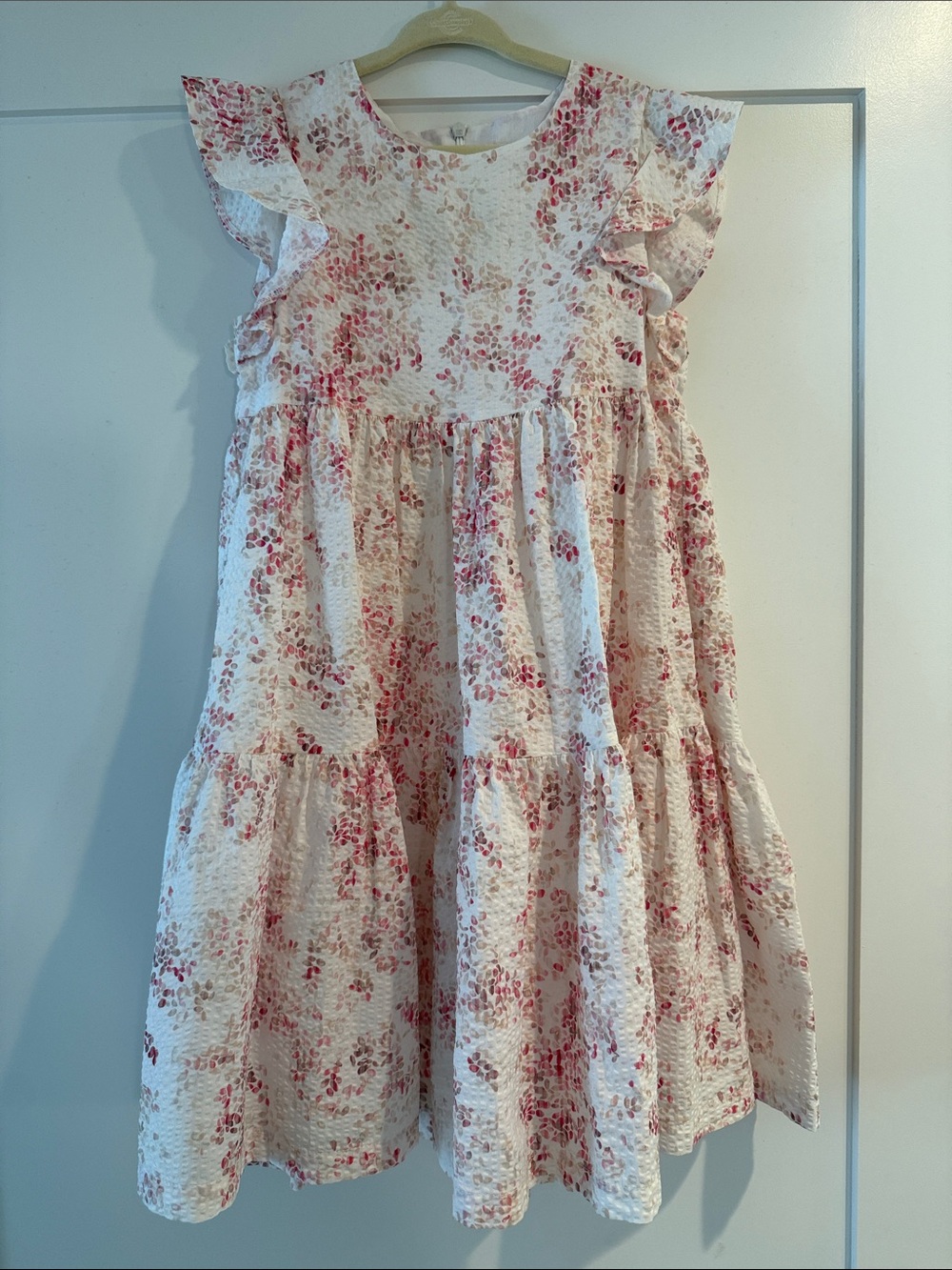 Tartine et Chocolat White Dress with Pink Floral Print “Écru imprimé fleur”